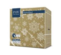 PAW - Servilletas Papel Airlaid (40 x 40 cm) | 50 Unidades | Servilletas de Navidad con motivos invernales y navideños | Ideales para la mesa festiva | Color: Snowflakes gold