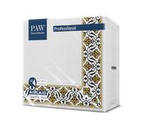 PAW - Servilletas Papel Airlaid (40 x 40 cm) I 50 Piezas I Servilletas de Tela I Ideal para Bodas, Bautizos, Comuniones, Cumpleaños I Decoración de Mesa I Similar al Tejido I Marco Floral Oro-Negro
