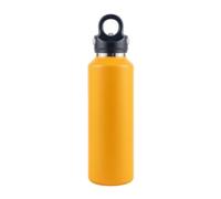 PciDinFo Bolla Térmica 600 Ml Aislada Bolla Térmica con Tapa Botón Portátil Vaso Térmico para Conductores, Estudians, Desplaza Diaria, Escuela, Amarillo