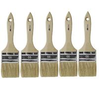 pcmoviles- Pack de 5 paletinas para Pinta, brocha Plana, Mango de Madera y cerdas de Fibra Suave, Uso Universal, esmaltar, barnizar, retocar - 55 mm