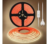 pcning 1M Tira LED 220V con Adhesivo Corte 10 CM Blanco 4000K IP67 Impermeable Strip, SMD 2835 12 Watt Tiras LED Directa 220V Sin Transformador con Interruptor (Blanco, 1)
