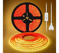 pcning 1M Tira LED IP67 Adhesivo Directa 220V Sin Transformador con Interruptor, SMD 2835 Fita LED Exterior Autoadhesivo 12W Corte 10 CM Blanco Calido 3000K (Blanco calido, 1)