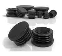 PD® Tapones Redondos 37mm para Tubo | De Plástico PE Negro | Para Tubos de Acero, Acero Inoxidable, Aluminio y Perfiles | 4 Piezas