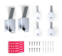 PDGROW 6 ganchos para ropa, ganchos autoadhesivos, ganchos para albornoces y toallas con tornillos y superficie adhesiva extrafuerte 3M, ganchos de pared de metal para baño, dormitorio, salón, pasillo