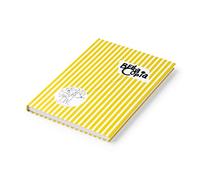 PdiPigna, Cuaderno Beautiful Copy, tamaño A5, 15x21 cm, cubierta holandesa, interior 1R, rayado, color Amarillo
