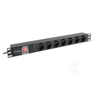 PDU-07E-0200-IEC-BK Regleta PDU 19" 1U 10 A 7x 230 V