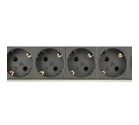 PDU Gembird EG-PDU-014-C14 1U Aluminio Negro 8 salidas AC C14 3m 16A