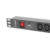 Pdu lanberg pdu-08i-0200-c20-bk 1u 8 salidas c13 16a protección sobre