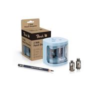 Peach Sacapuntas eléctrico universal azul, incluye piezas de repuesto, para todos los lápices, lápices de colores, delineadores de ojos y ceras, doble sacapuntas para lápices de 6 - 8 mm y 9-12 mm