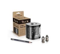 Peach Sacapuntas universal eléctrico PO102 | incluye piezas de repuesto | para todos los lápices, crayones, delineadores de ojos y crayones | Sacapuntas doble para bolígrafos de 6-8 mm y 9-12 mm