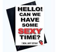 Peachy Antics Divertidas tarjetas de cumpleaños groseras ¿Podemos tener algún tiempo sexy novio esposa PC977