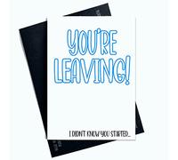 Peachy Antics Divertidas tarjetas de trabajo para dejar el trabajo, oficina, día de broma, risa, divertidas, color azul SP10