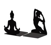 Peacoblue Extremos metálicos para estantes, Modernos y Decorativos Tapones de Soporte para Libros de Estudio de Trabajo Pesado para Oficina, Escritorio, Estante, Cuarto 5.3"x4.3"x6.7",1 par (Yoga)