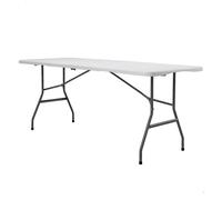 Peakform Mesa rectangular plegable 180x70x74 cm ultrarresistente Blanco Granito (92129)