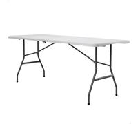 Peakform Mesa rectangular plegable 180x70x74 cm ultrarresistente Blanco Granito (92129)