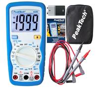 PeakTech 1035 - Multímetro digital CAT III con pantalla, probador de batería, multímetro de mano, dispositivo de medición, voltímetro, medición de corriente, probador de continuidad - máx.600 V