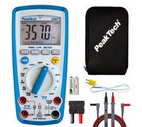 PeakTech 2180 - Multímetro digital con medidor LCR, resistencia, capacitancia, inductancia, 6000 cuentas, rango automático, amperímetro, probador de continuidad pantalla LCD iluminada - CAT III 1000