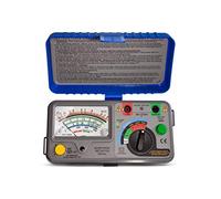 PeakTech, 2675, Comprobador de aislamiento analógico, medidor de aislamiento, calibrado, comprobador de continuidad, medidor de tensión, circuitos, fusibles, retención de datos