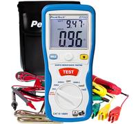 PeakTech 2700 - Probador Digital con Pantalla LCD Doble y 2 Varillas, Resistencia a Tierra, Ac/Dc, Tuv/Gs, Retención de Datos, Desconexión Automática, Puesta a Cero Automática - Cat III 1000 V