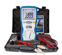PeakTech 2705 - Miliamperímetro digital con cables de prueba Kelvin de 4 pines, TUV/GS, medición de miliohmios, corriente, multímetro, probador de continuidad, gráfico de barras - CAT III 1000 V