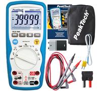 PeakTech 3360 - Multímetro Digital RMS, Resistente Al Agua (Ip67), 40000 Cuentas, Portátil Profesional, Tuv / Gs, Rango Automático, Medidor de Voltaje, Probador de Continuidad - Cat III 1000 V
