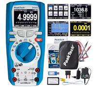 PeakTech 3440 - Multímetro Digital Rms con 4.0 Bluetooth y Pantalla Gráfica, 50000 Cuentas, Portátil Profesional, Tuv / Gs, Rango Automático Medidor de Voltaje, Probador de Continuidad - Cat III 1000V