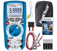 PeakTech 3441 - Multímetro digital RMS con 60,000 recuentos, multímetro de mano profesional para cables eléctricos, TUV/GS, medidor de voltaje, probador de continuidad - CAT III 1000V
