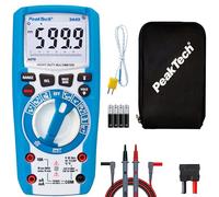 Multímetro digital PeakTech P 3443 – Grado de protección IP67, 6000 conteos, True RMS, botones LED, categoría CAT III 1000V – Instrumento de medición profesional para tensión y corriente