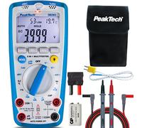 PeakTech 3690 - Multímetro Digital 5 en 1, Medidor de Lux, Medidor de Nivel de Sonido, Medidor de Humedad, Voltímetro, Termómetro, Portátil, Probador de Continuidad, 4000 Cuentas - 600 V