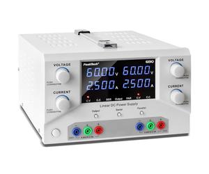PeakTech, 6190, Fuente de alimentación de laboratorio 2 x 0, 60 V / 0, 2,5 A DC Fuente de alimentación lineal SELV con transformador de aislamiento, fuente de alimentación doble de laboratorio