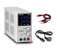 PeakTech 6226 - Fuente de Alimentación0-30V / 0-10A, Ajustable, DC con Pantalla Led Azul de 4 Dígitos, Conmutación Estabilizada, Amperímetro, Sobrecarga y a Prueba de Cortocircuitos, Diseño Delgado