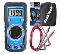 PeakTech P 1040 - Multímetro digital compacto TRMS 2.000 cuentas, comprobador de tensión, corriente, resistencia, capacitancia y continuidad, 600V, Negro