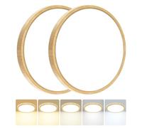 Peasur Plafon Led Techo Baño, Plafon Redondo Techo Led 3000/3500/4000/5000/6500K 15W, Lámpara Delgada Impermeable, Para Sala De Estar Baño Dormitorio Cocina Pasillo Sótano Oficina, 18 * 1.6cm 2Pack