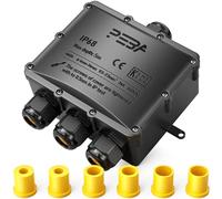 PEBA Cajas de Conexiones Impermeables IP68, Conector de cable estanco, Caja de conexiones de conector de cable Exterior Grande de 4 vías, Apto para cables 4-14 mm Caja Estanca, Negro