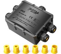 PEBA® Cajas de Conexiones Impermeables IP68, Conector de cable estanco,Caja de conexiones de conector de cable Exterior de 5 vías, Apto para cables Ø4-14 mm caja empalmes exterior Negro