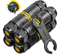 PEBA Conector de cable estanco IP68, Cajas de Conexiones Impermeables, Conectores electricos rapidos de 2 vías, Manguito de conexión eléctrico exterior 5 pines para jardín apto para cables 4-14mm