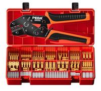 PEBA Crimpado de Terminal de pala, Trinquete de Alambre 0.25-2.5mm²/AWG24-14 con 14 tipos 2.8/4.8/6.3mm empalme de alambre conector de pala, Crimp Terminal Block Kit de cableado eléctrico Car Audio