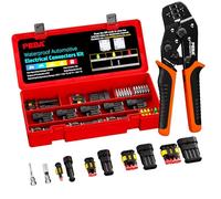 PEBA Juego de conectores impermeables para vehículos con pinza de crimpado (0,34-2,5 mm²), conectores Superseal de 1-4 polos 12V 24V, IP67 impermeable, juego de conectores de cable para automóvil