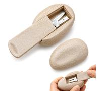 Pebble Key Hider Rock - Caja para llaves de repuesto para exteriores | Diseño de guijarros de arenisca suave, cubierta deslizante con ranura para llaves, a prueba de arañazos