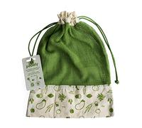 PEBBLY - Bolsa para Verduras de algodón orgánico - 30 x 40 cm - Bolsa con cordón, Guardar Frutas y Verduras y Reducir el Desperdicio de Alimentos