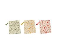 Pebbly - Juego de 3 bolsas de algodón orgánico a granel - Paquete de 3 (20 x 25 cm) - Bolsas con cordón, perfectas para almacenar productos secos, arroz, pasta