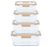 PEBBLY - Kit de sellado al vacío (4 recipientes de vidrio + 1 bomba de vacío) - Juego de 4 - Mantenga sus alimentos frescos por más tiempo reduciendo el desperdicio