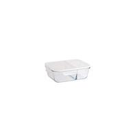 PEBBLY - Recipiente de Vidrio Rectangular compartimentado y hermético - 1,45 L - Almacena, calienta y transporta Tus Alimentos, 100% hermético y compartimentado para una Cocina organizada