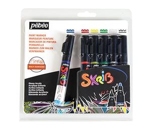 Pébéo 371103 - Juego de 6 rotuladores acrílicos, 18,3 x 2,1 x 18,1 cm, Multicolor