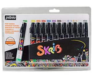 Pébéo 371106 - Juego de 12 rotuladores acrílicos, 18,3 x 2,1 x 25,7 cm, Multicolor