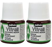 Pebeo 45 ml Vitrail Blanqueante Media de Efecto de vidriera Vidrio Pintura, Transparente (Paquete de 2)