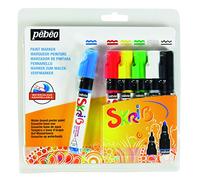 Pébéo 604103 Set skrib Paint 6 rotuladores Gouache Pintura clásica: Colores Surtidos: Azul primario, Rojo primario, Amarillo primario, Verde, Blanco, Negro 18.3 x 2.1 x 18.1 cm
