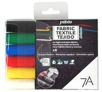 Pébéo 804501 7 A Set de Opaque Surtido básico de 6 rotuladores punta redonda 4 mm), multicolor