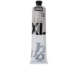 PEBEO - Aceite fino XL 200 ml - Pintura al óleo - Ideal para principiantes o profesionales - Pintura de arte fino - Calidad fina - Pintura al óleo Plata - 200 ml