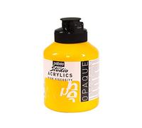Pébéo Acrílico Fine Studio - Pintura Acrílica, 500 ml, Amarillo (Amarillo Cadmio Medio Imitación)